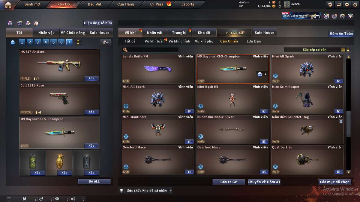 shop acc cf uy tin gia re